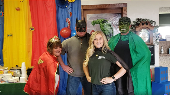 Bankers dressed as superheroes