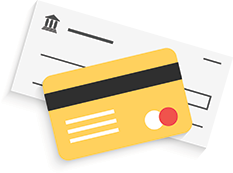 Credit card and check graphic