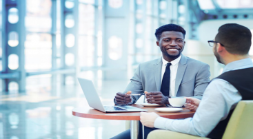 People at a desk.